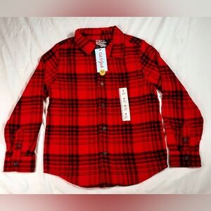 Red And Black Plaid Kid's Flannel Shirt